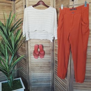Zara Brick Red Trousers